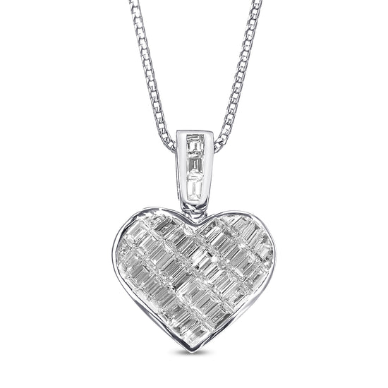 Colorless Heart shape Diamond Pendant