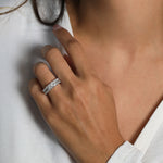 Colorless Emerald Half Diamond Eternity Band - 4