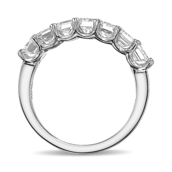Colorless Emerald Half Diamond Eternity Band - 2