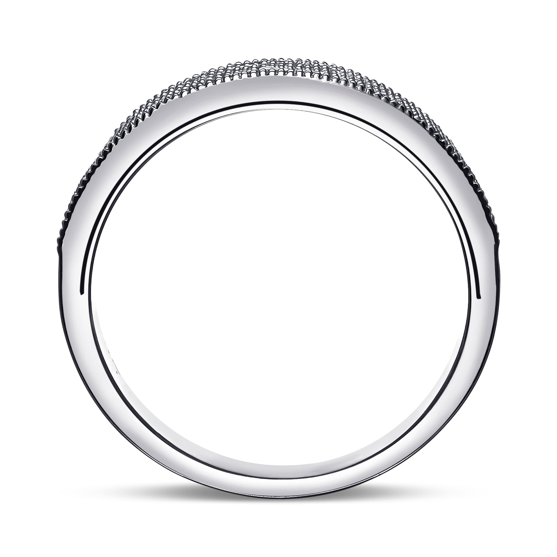 Colorless Four Row Princess Diamond Band Ring - 2