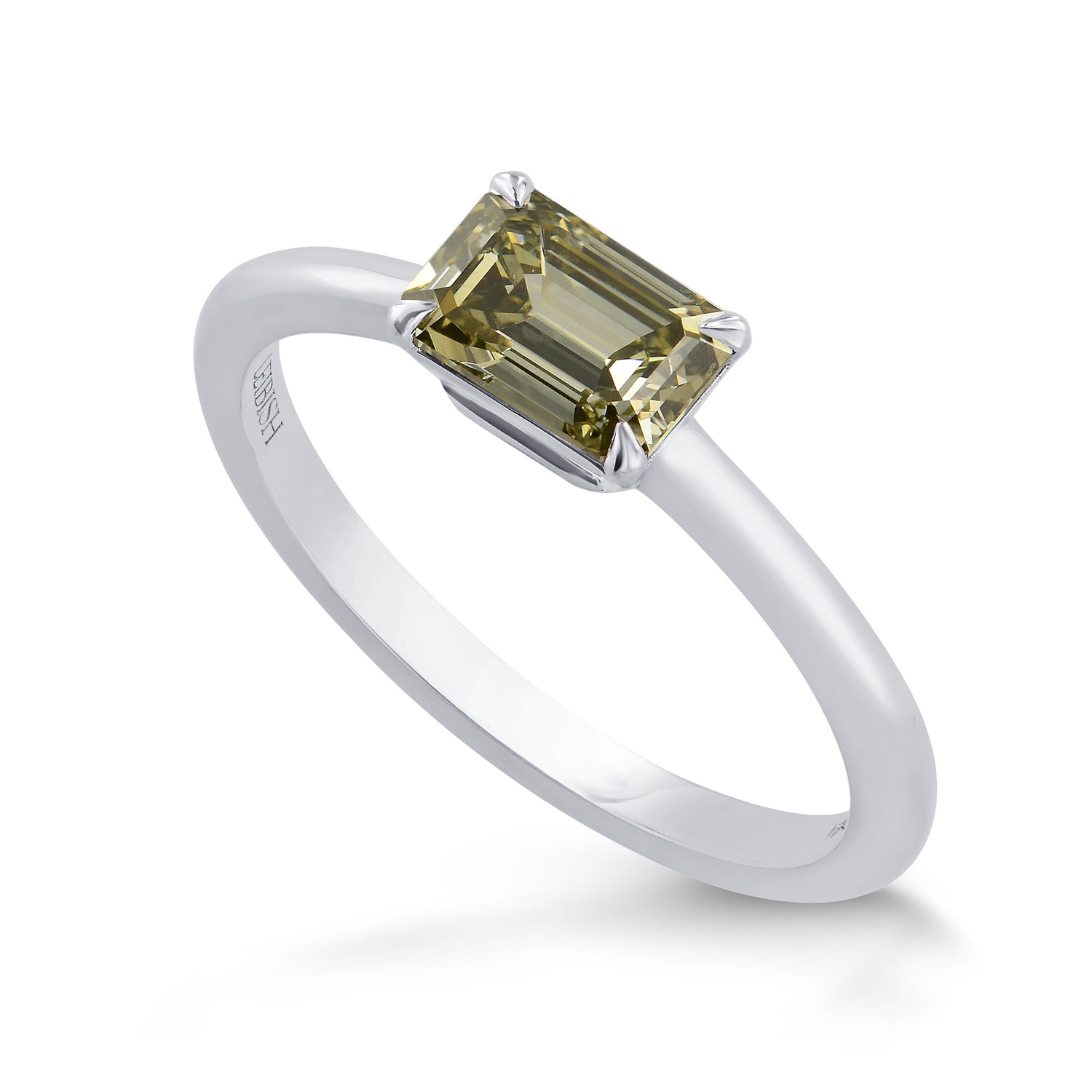 Chameleon Emerald-cut Diamond Solitaire Ring