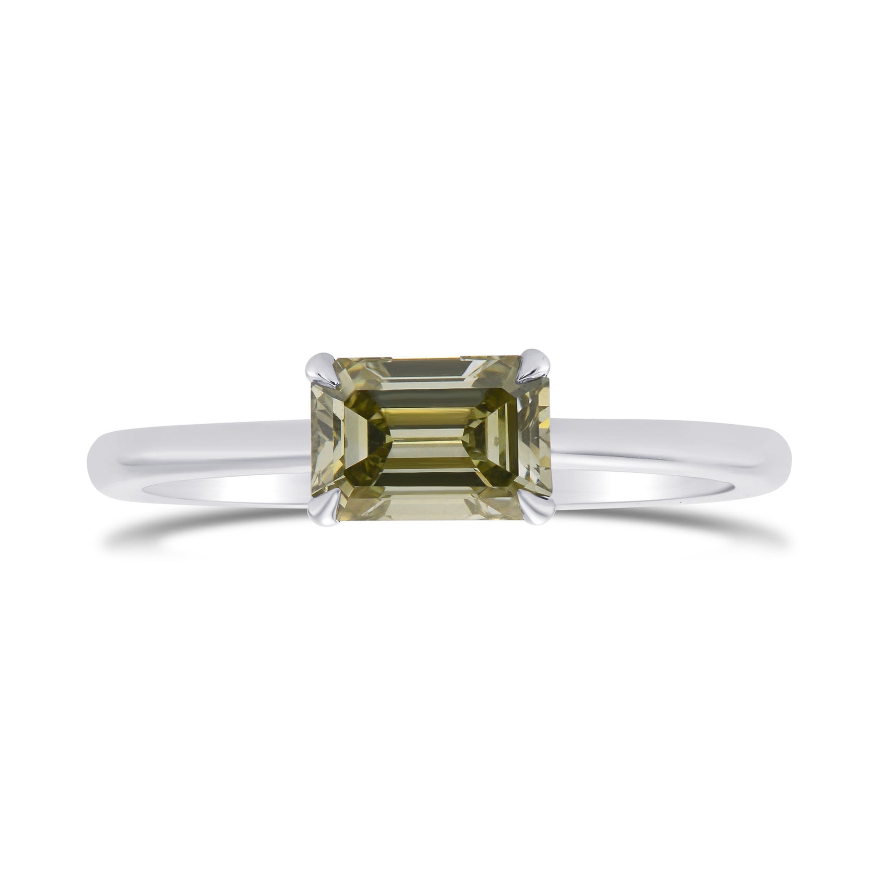 Chameleon Emerald-cut Diamond Solitaire Ring