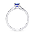  Blue Round Sapphire Solitaire Ring