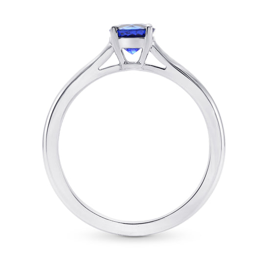  Blue Round Sapphire Solitaire Ring