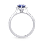Pear Sapphire & Diamond Halo Ring