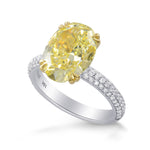 Fancy Light Yellow, Oval Diamond Ring