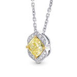 Fancy Yellow Cushion Diamond Pendant - 2