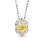 Fancy Yellow Cushion Diamond Pendant