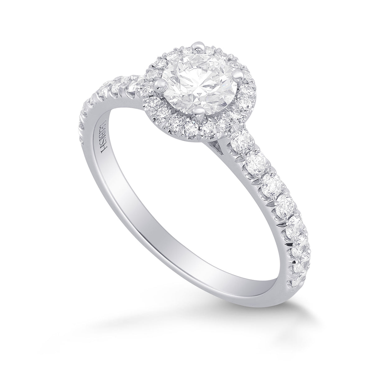 Colorless Round Diamond Halo Ring