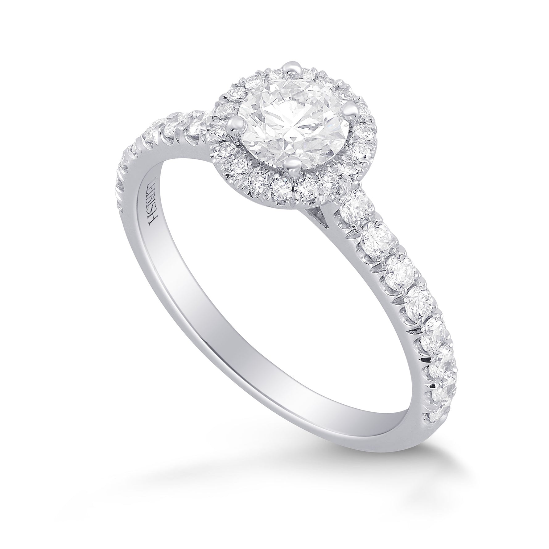 Colorless Round Diamond Halo Ring