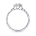 Colorless Round Diamond Halo Ring