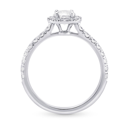 Colorless Round Diamond Halo Ring