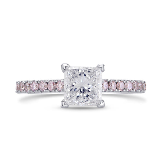 Princess-cut & Pink Diamond Engagement Ring