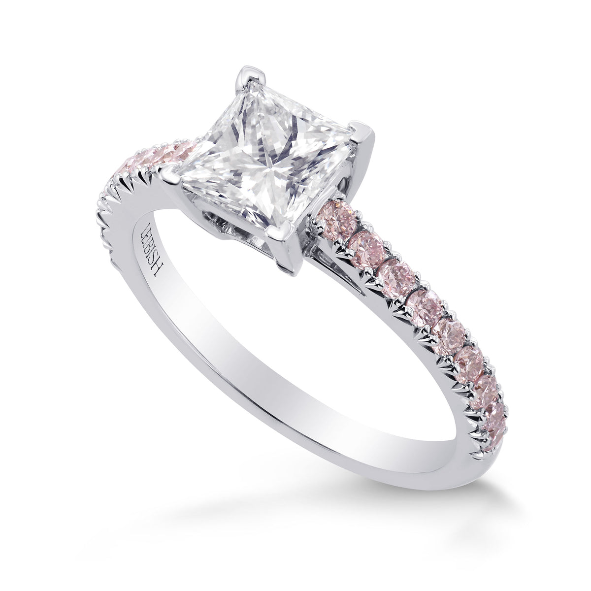 Princess-cut & Pink Diamond Engagement Ring