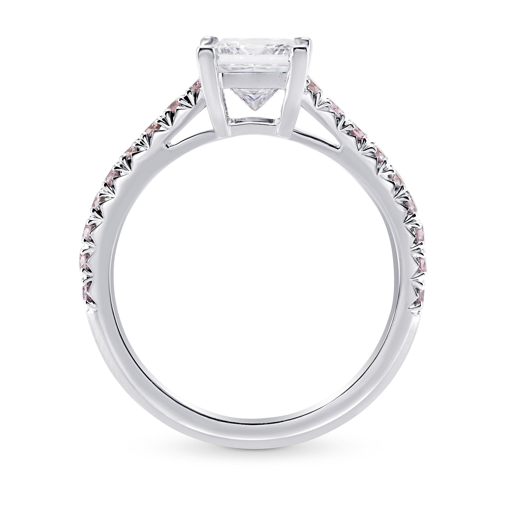 Princess-cut & Pink Diamond Engagement Ring