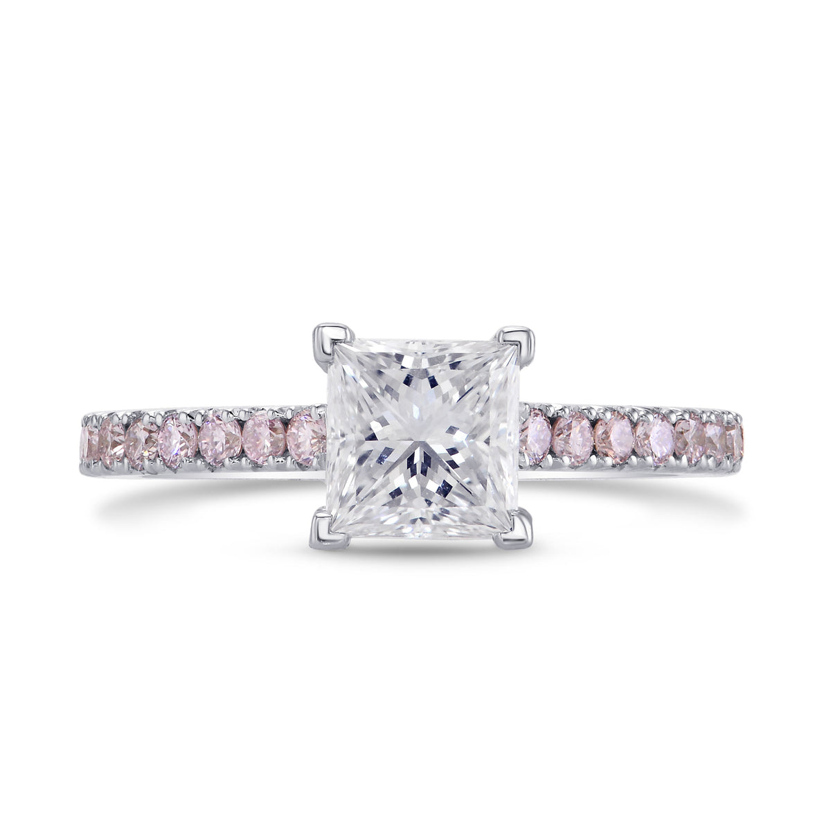 Princess-cut & Pink Diamond Engagement Ring