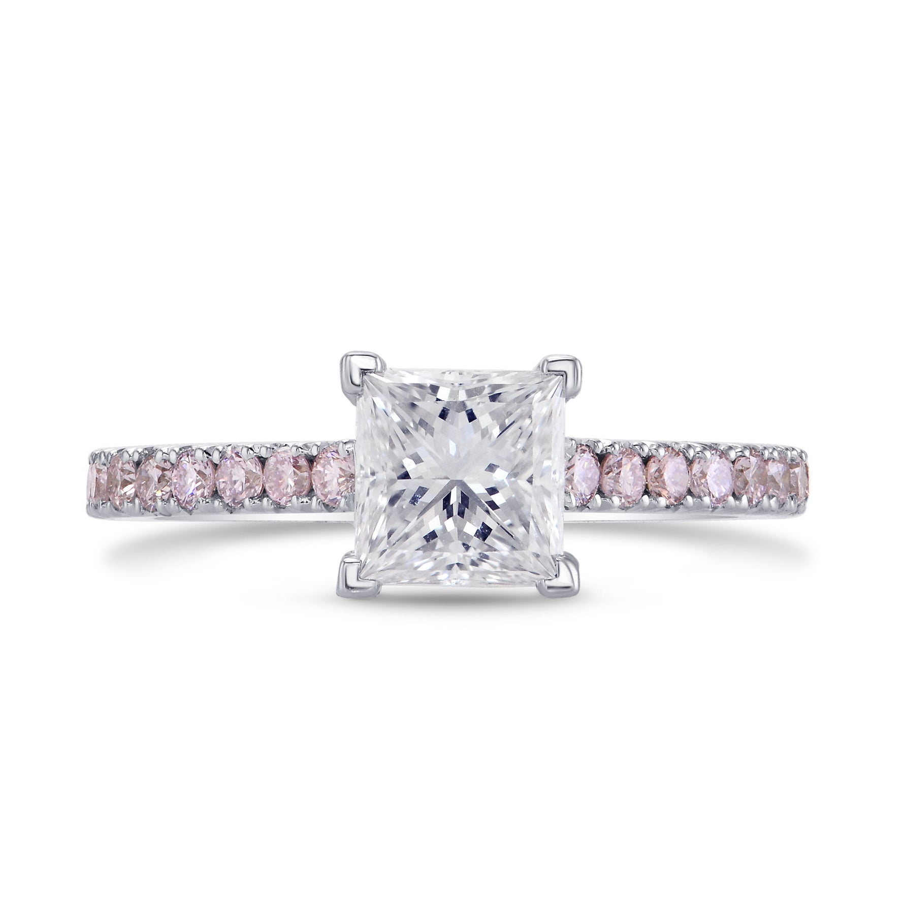 Princess-cut & Pink Diamond Engagement Ring