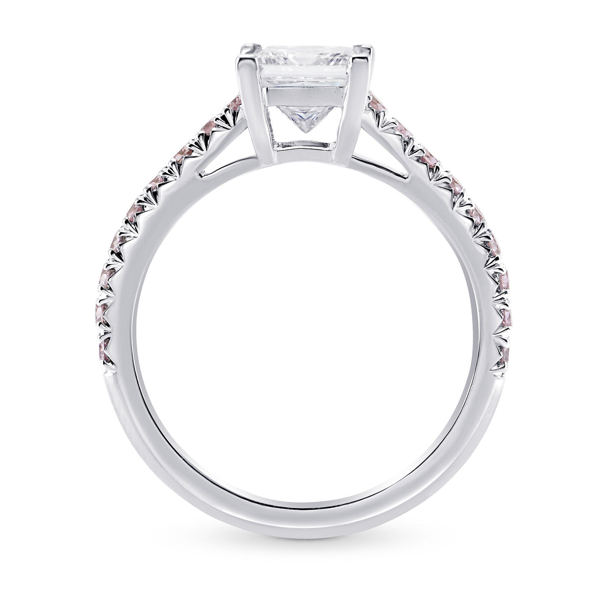 Princess-cut & Pink Diamond Engagement Ring