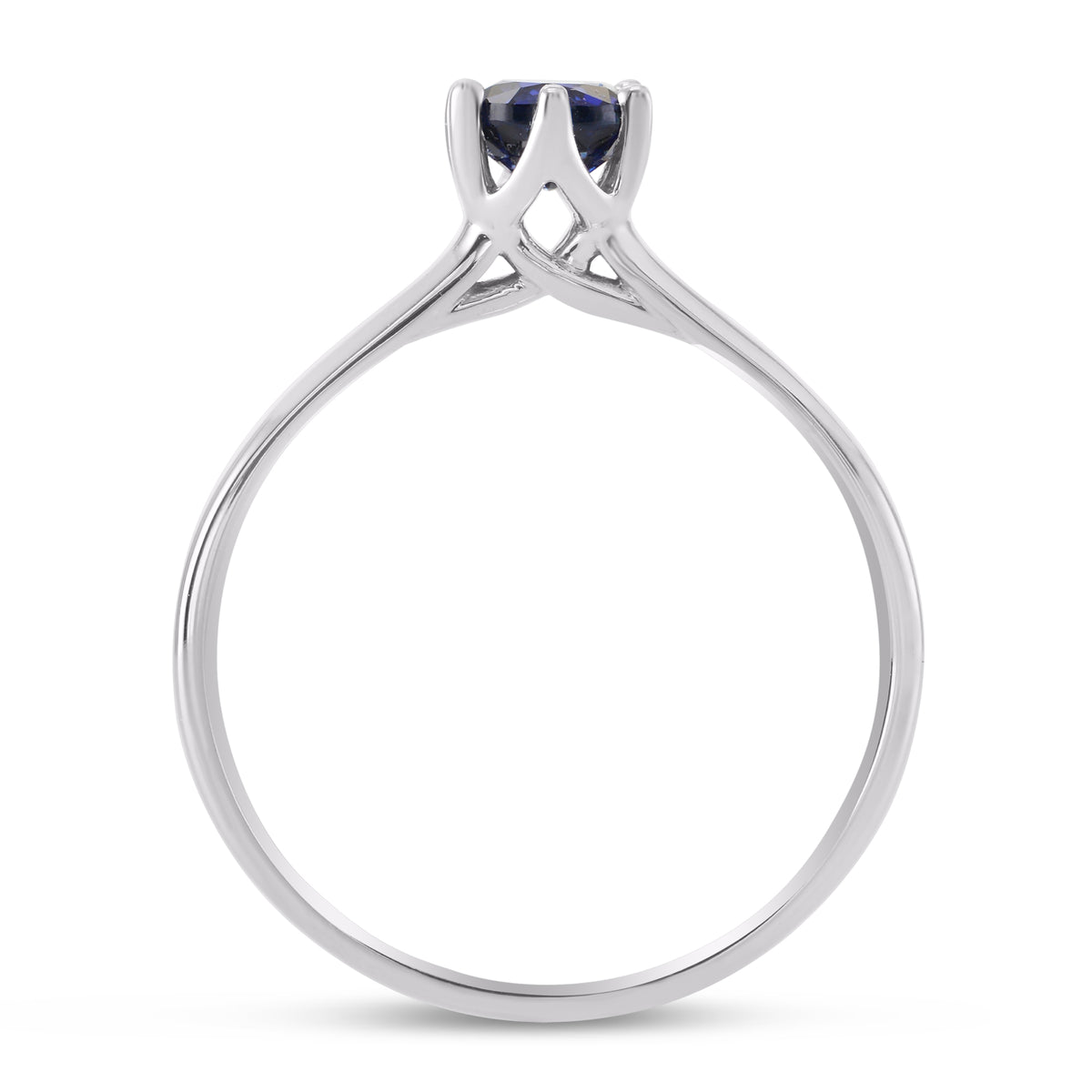 Classic Blue Sapphire Brilliant  Solitaire Ring