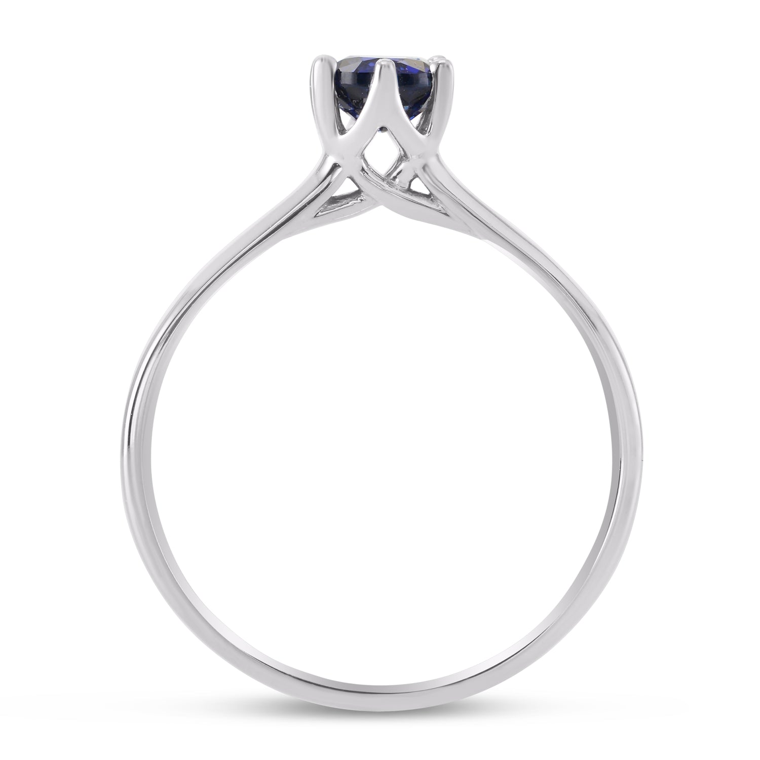 Classic Blue Sapphire Brilliant  Solitaire Ring
