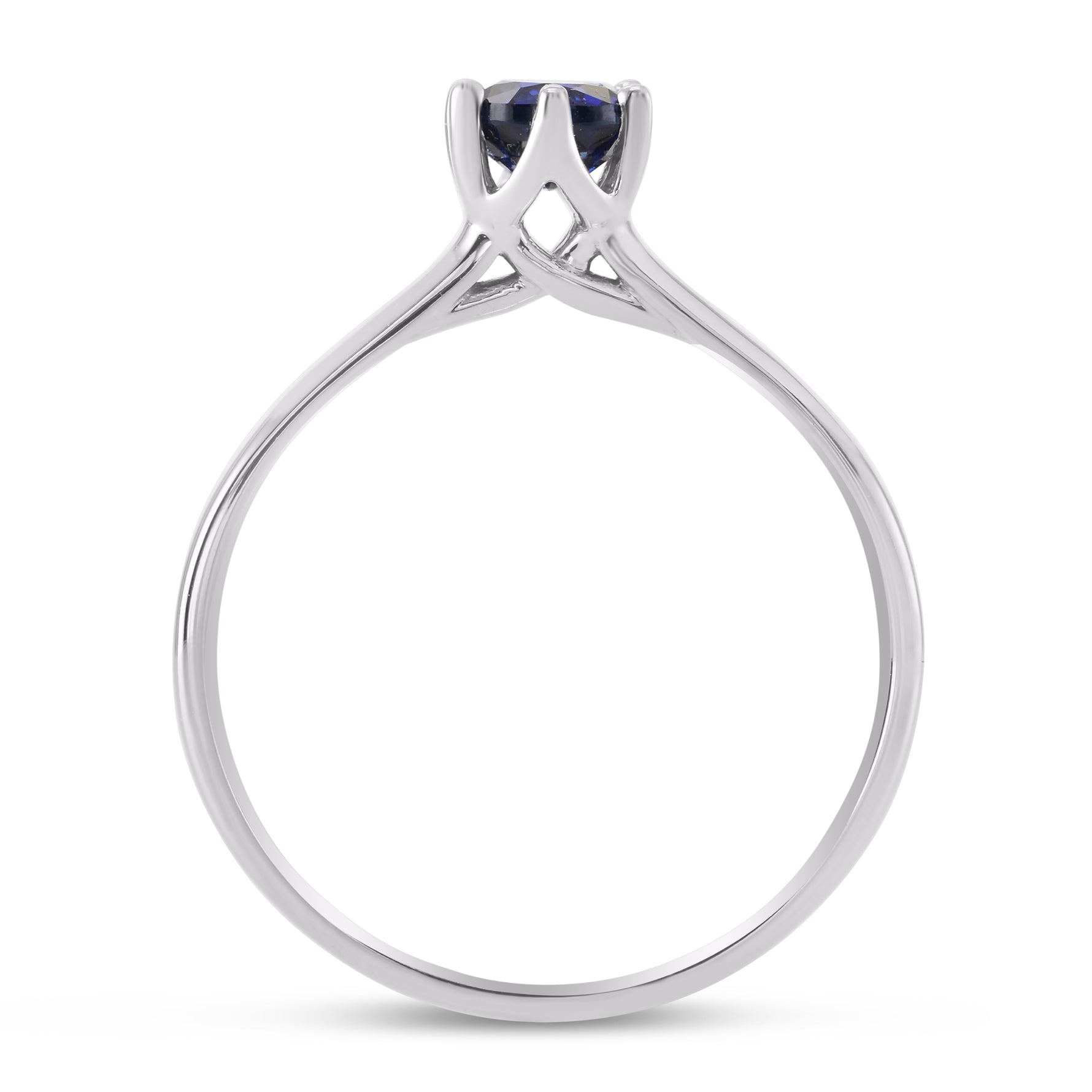 Classic Blue Sapphire Brilliant  Solitaire Ring