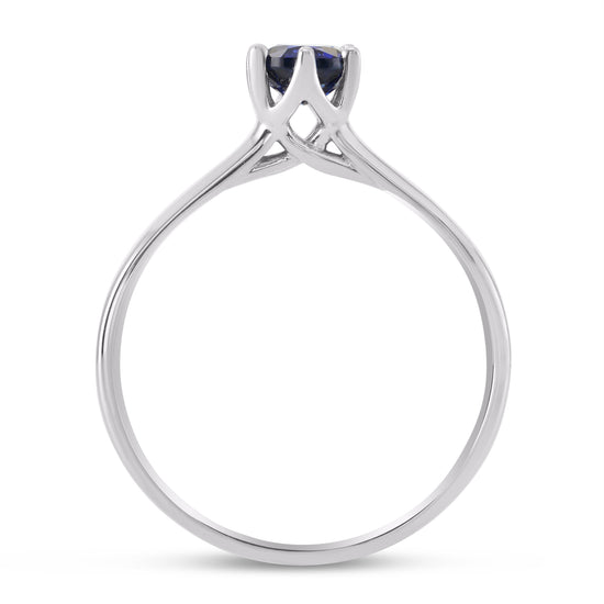 Classic Blue Sapphire Brilliant  Solitaire Ring
