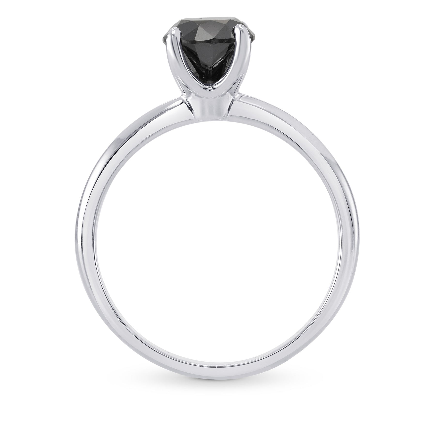 Round Black Diamond Solitaire Ring