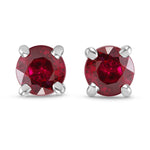 Brilliant shape Ruby Stud Earrings