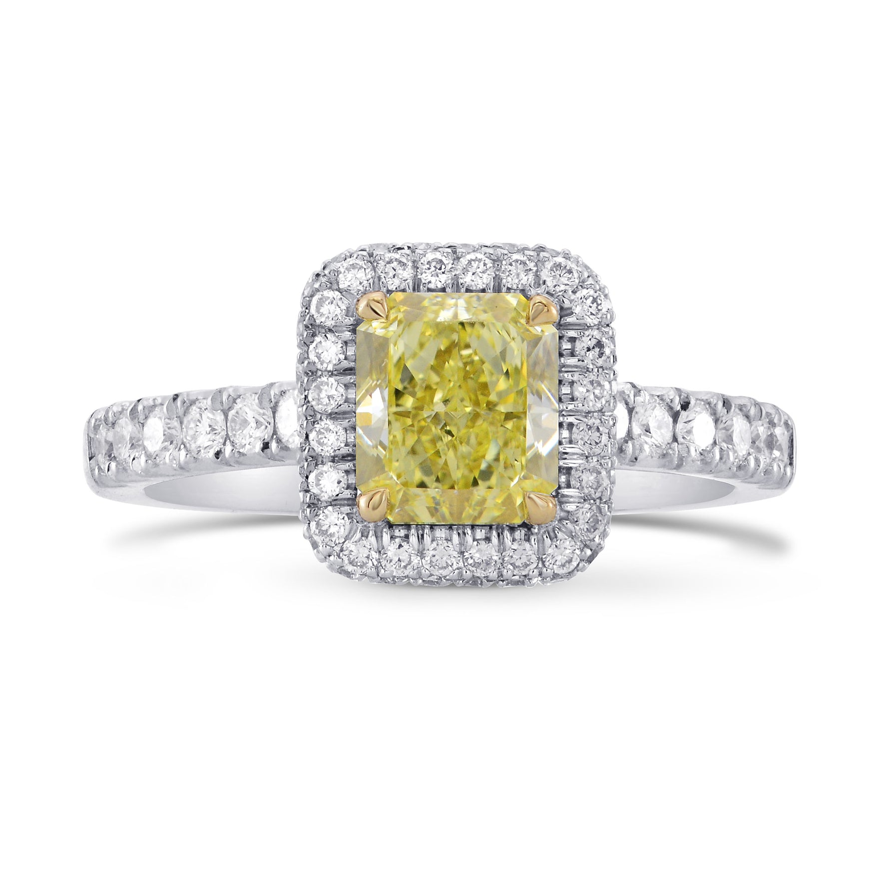 Fancy Yellow Radiant Diamond Engagement & Wedding Ring Set