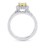 Fancy Yellow Radiant Diamond Engagement & Wedding Ring Set