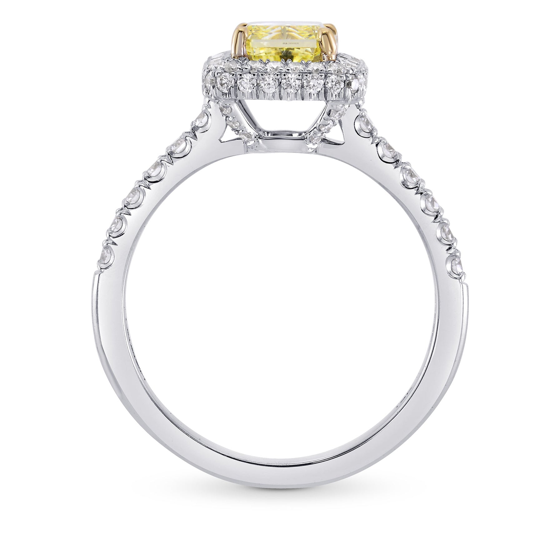 Fancy Yellow Radiant Diamond Engagement & Wedding Ring Set