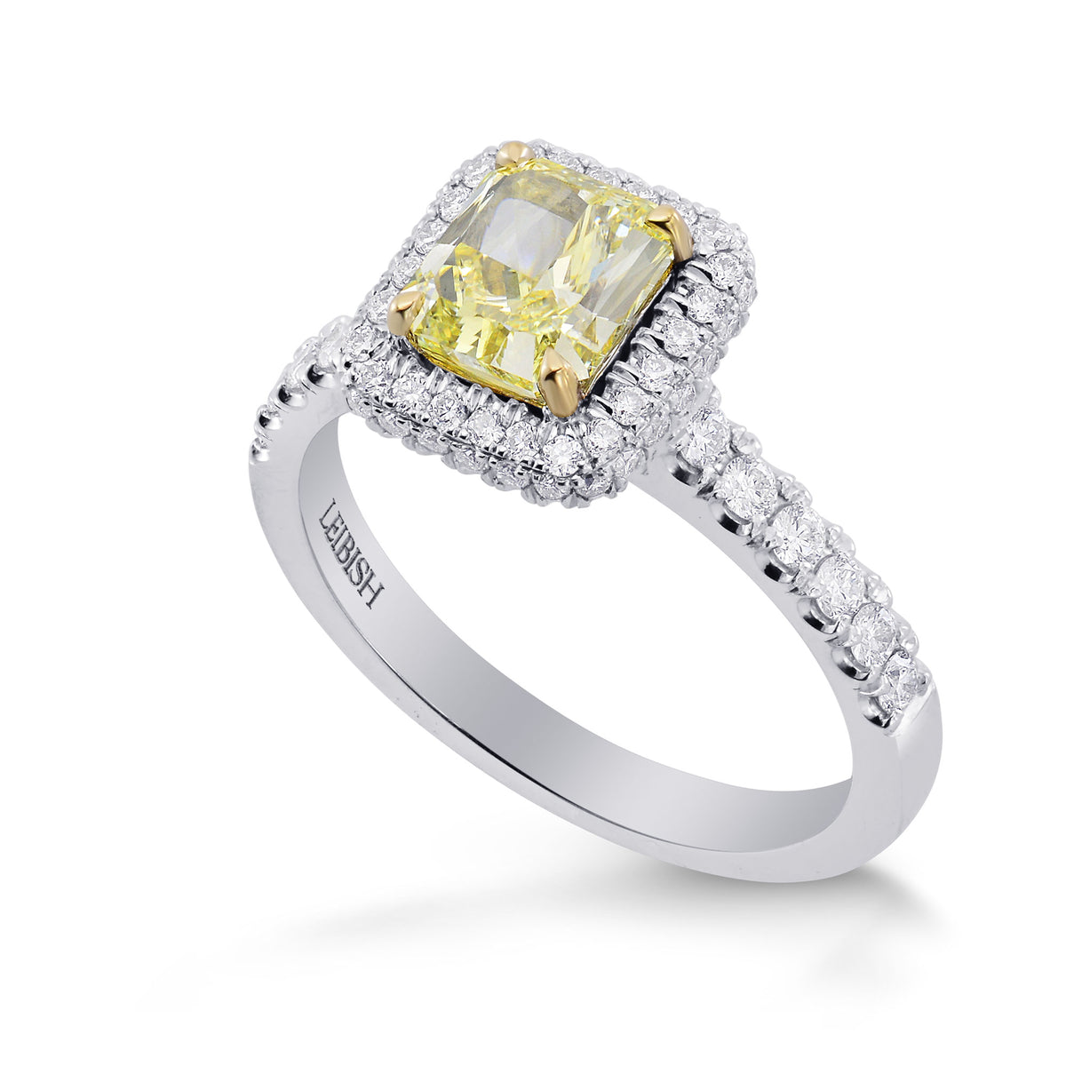 Fancy Yellow Radiant Diamond Engagement & Wedding Ring Set