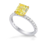 Fancy Yellow Cushion & Pave Diamond Engagement Ring