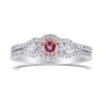  Fancy Intense Purplish Pink Diamond 3 Stones Ring