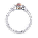  Fancy Intense Purplish Pink Diamond 3 Stones Ring