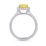 Fancy Vivid Yellow Cushion Diamond Ring