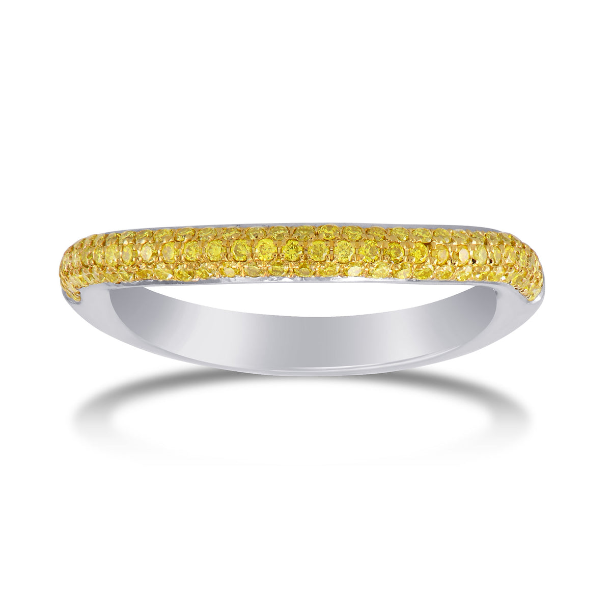 Fancy Intense Yellow Pave Diamond Band Ring