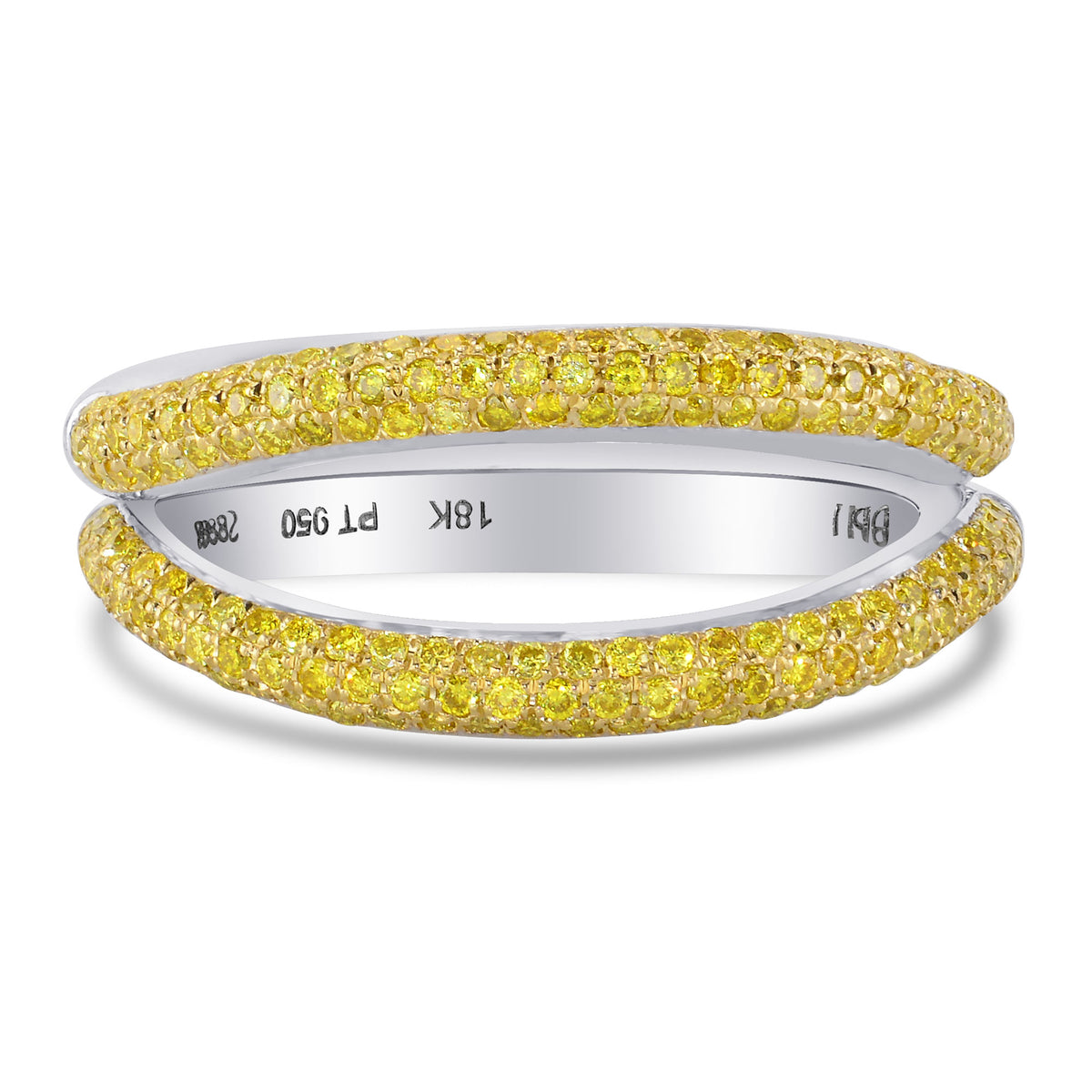 Fancy Intense Yellow Pave Diamond Band Ring