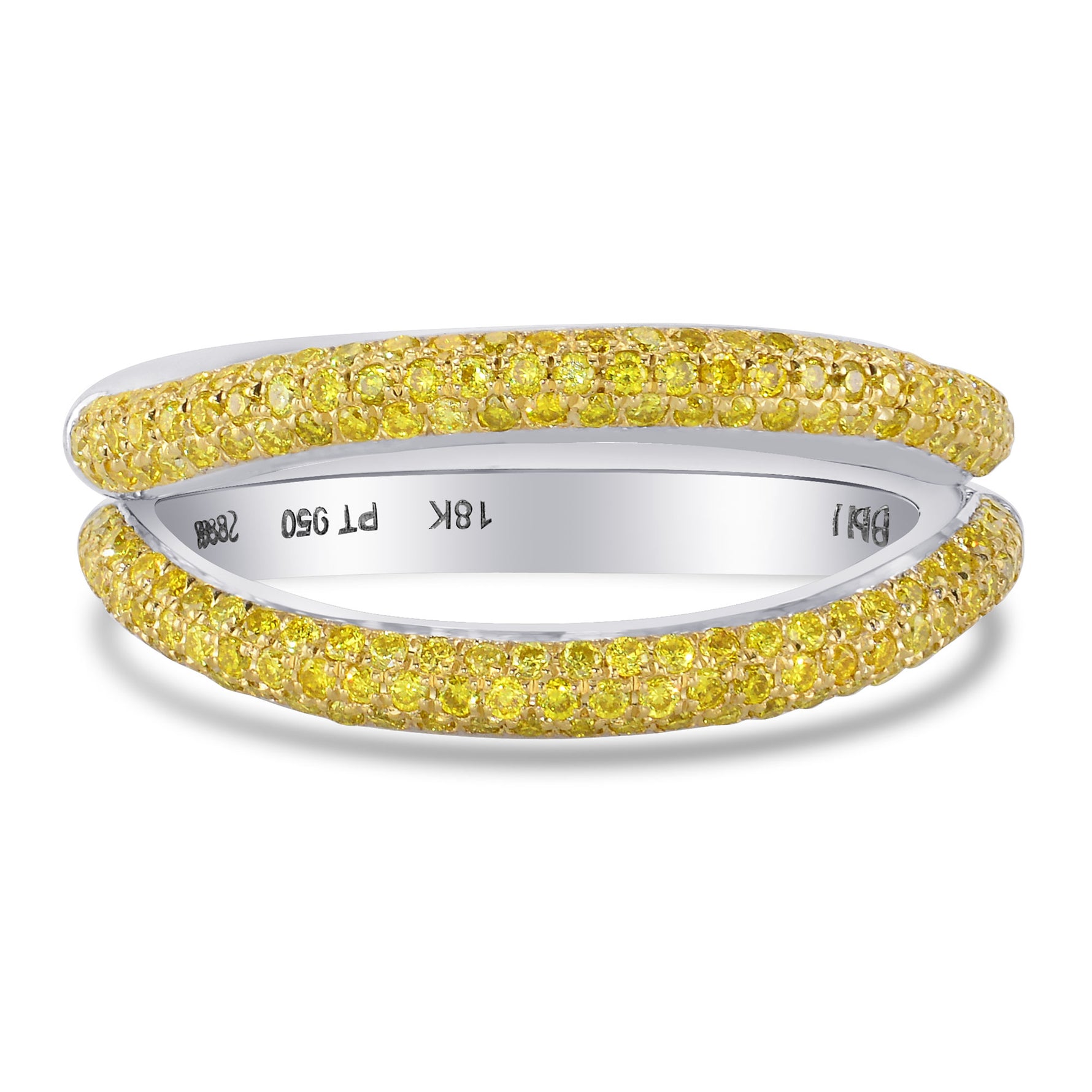 Fancy Intense Yellow Pave Diamond Band Ring