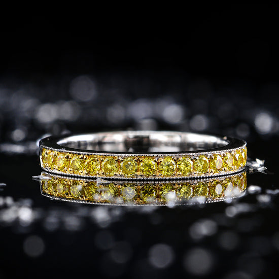 Fancy Intense Yellow Diamond Wedding Band