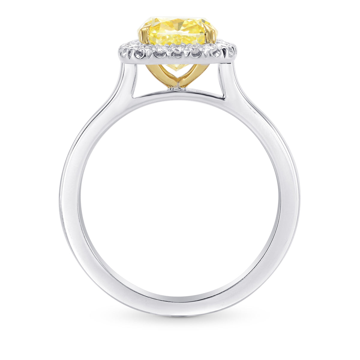 Fancy Yellow Cushion Diamond Halo Ring