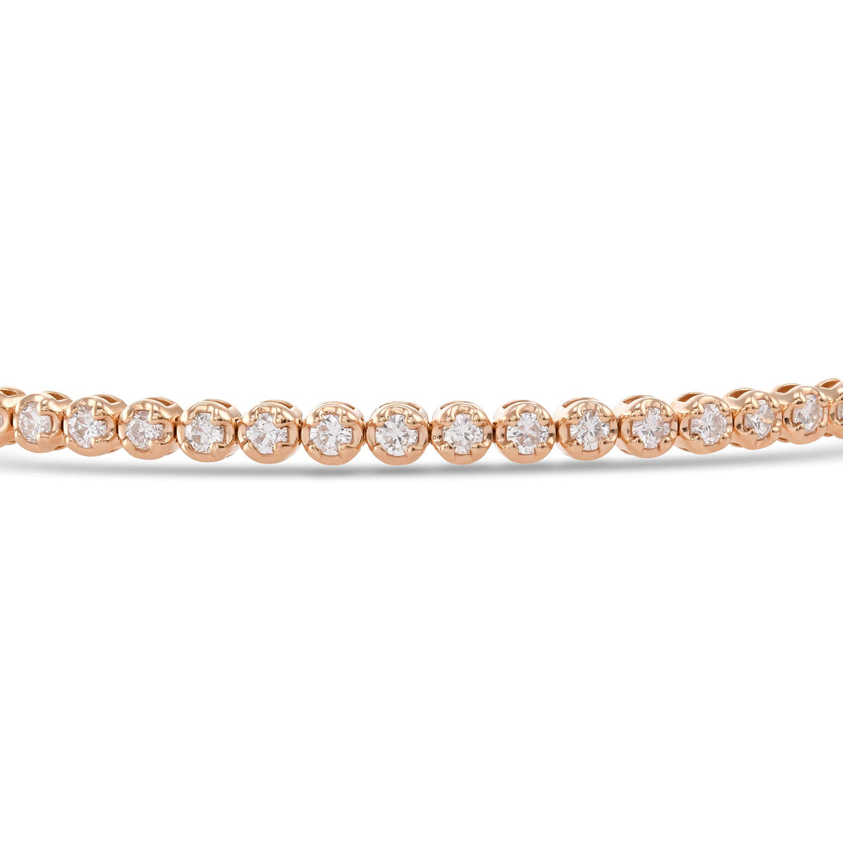 Classic Round Rose Diamond Tennis Bracelet - 2