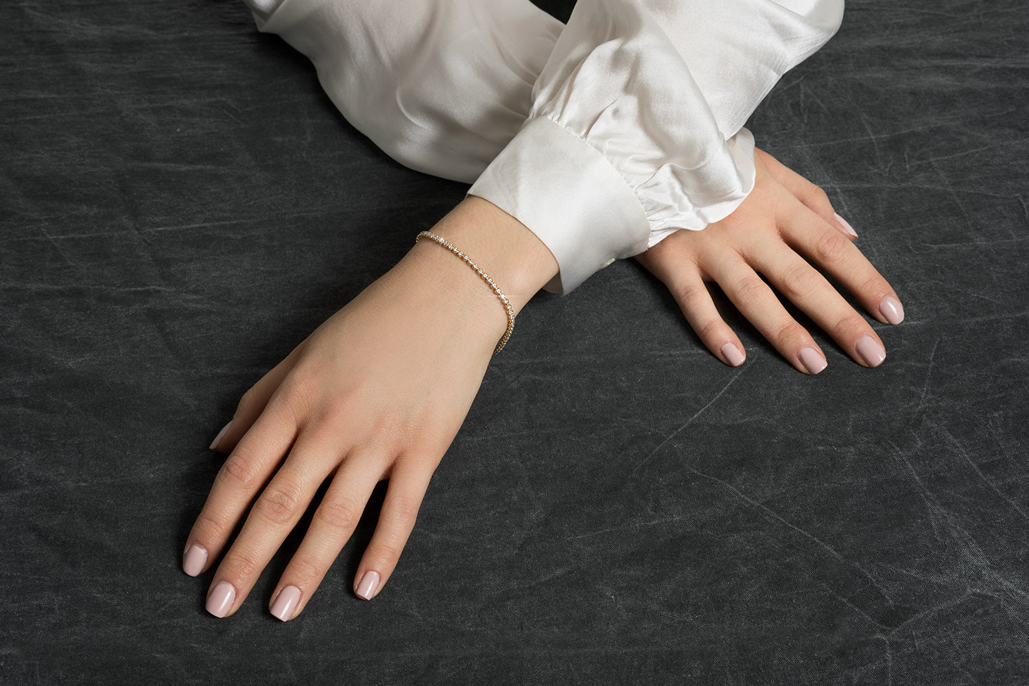 Round White Diamond Tennis Bracelet - 11