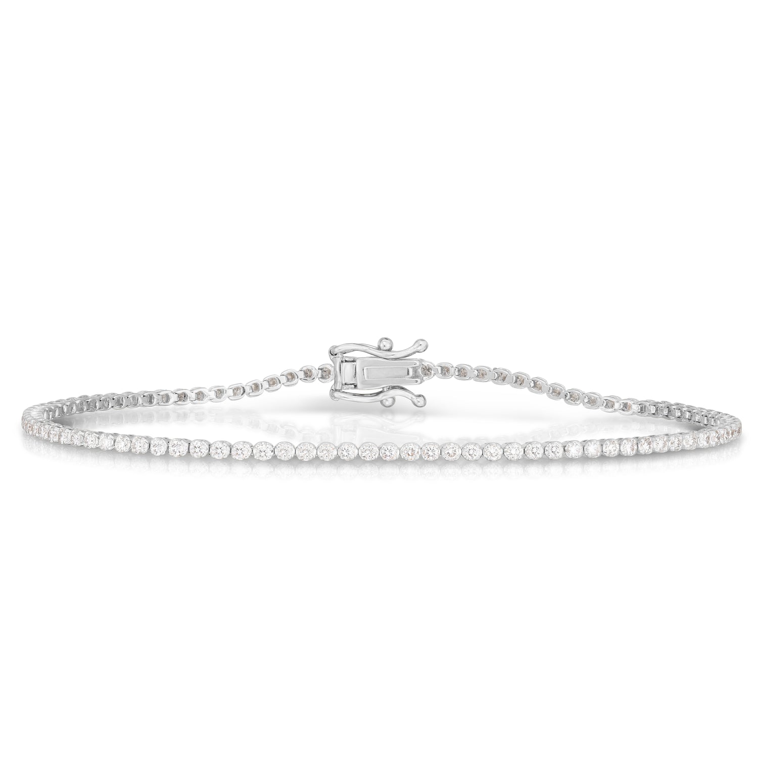 Round White Diamond Tennis Bracelet - 5