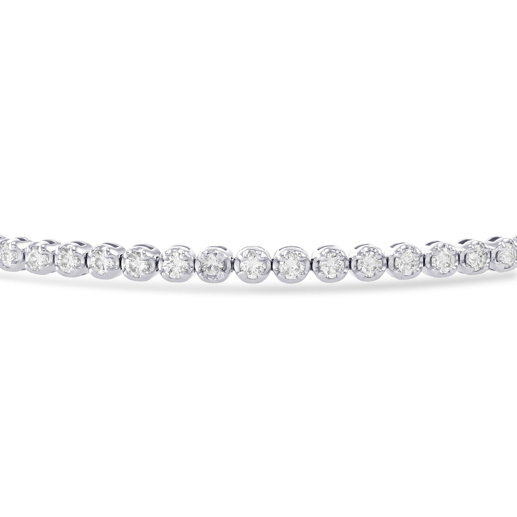 Round White Diamond Tennis Bracelet - 2