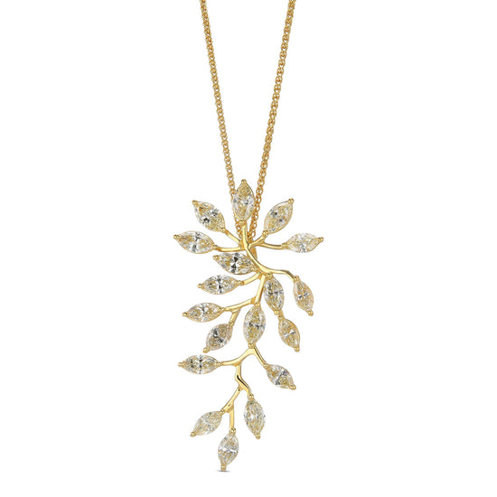 Branch Motif Marquise Diamond Pendant