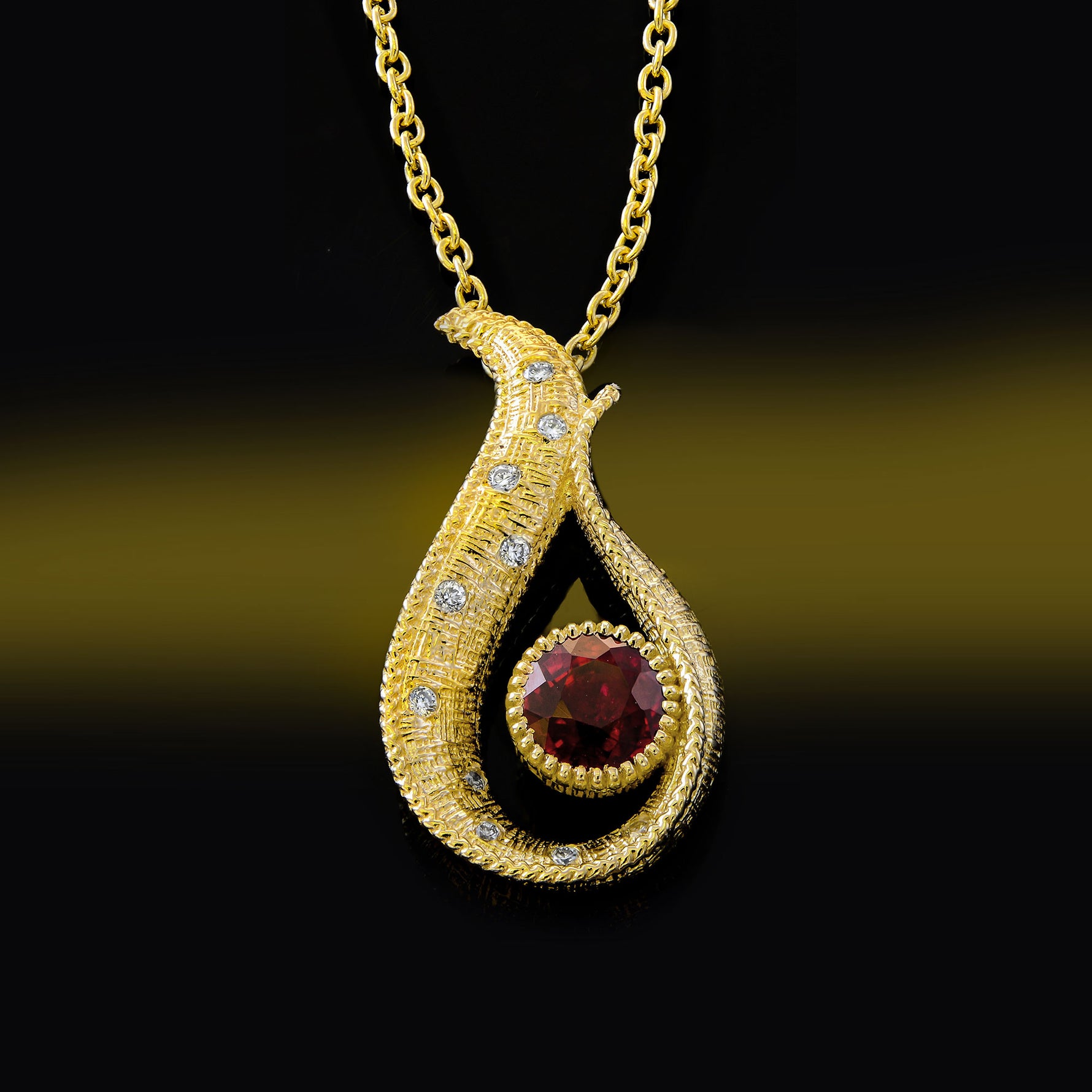  Pigeon Blood Red Ruby Drop Pendant