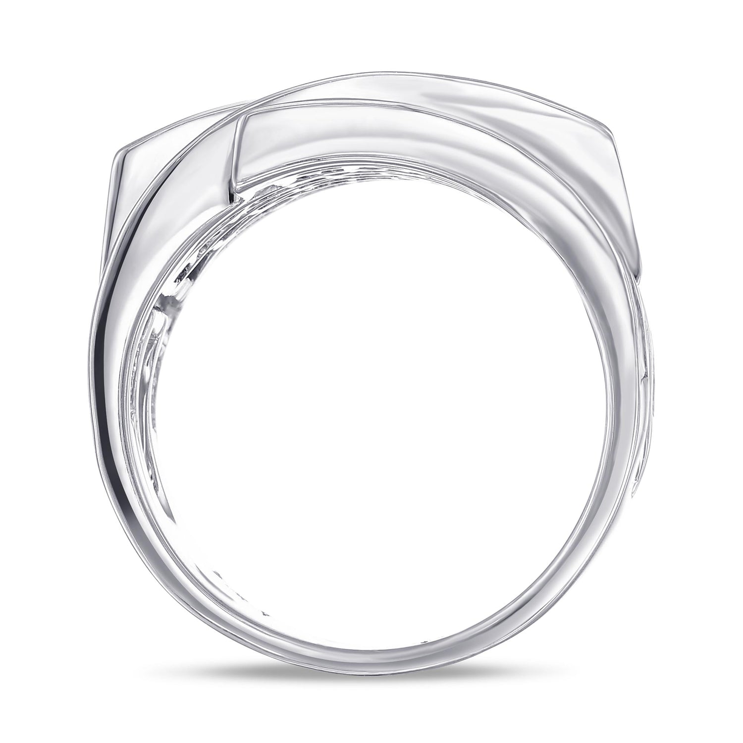 Princess White Diamond Spiral Ring - 2