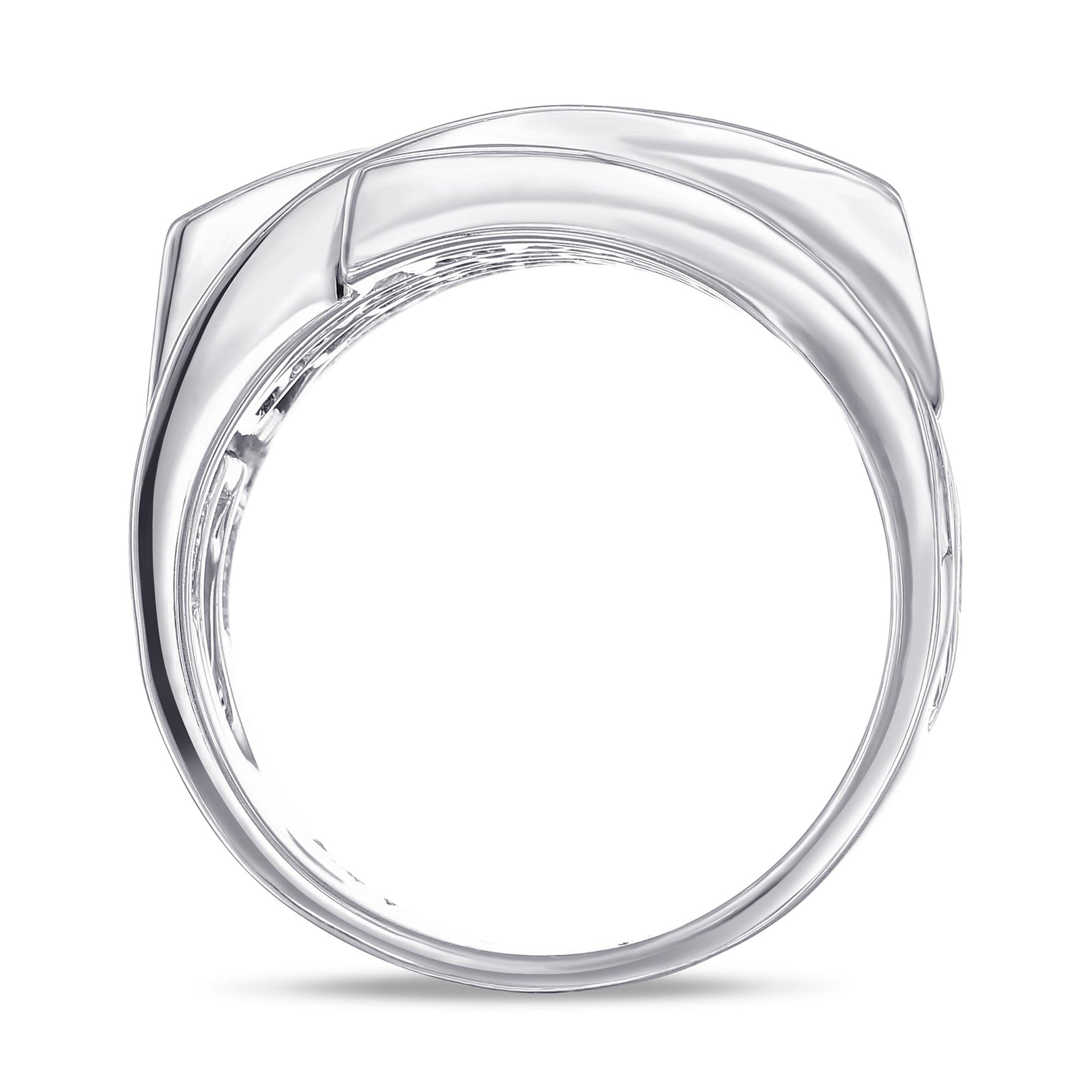 Princess White Diamond Spiral Ring - 2