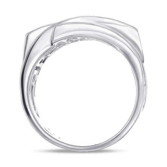 Princess White Diamond Spiral Ring - 2